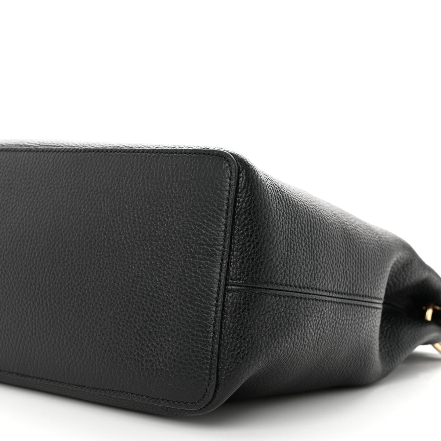 Pebbled Calfskin Large Soho Hobo Black