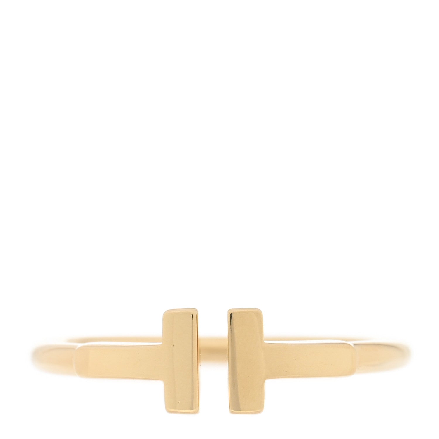 Tiffany 18K Yellow Gold T Wire Ring 54 6.75 1 of 5