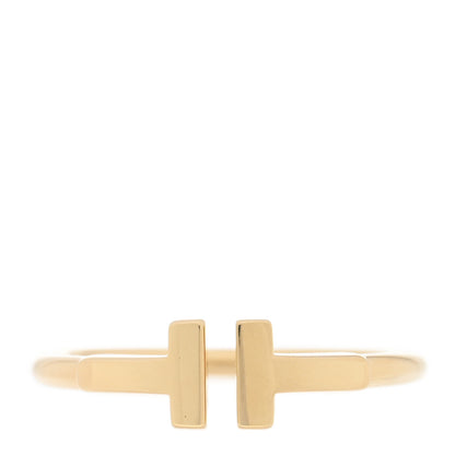 Tiffany 18K Yellow Gold T Wire Ring 54 6.75 1 of 5