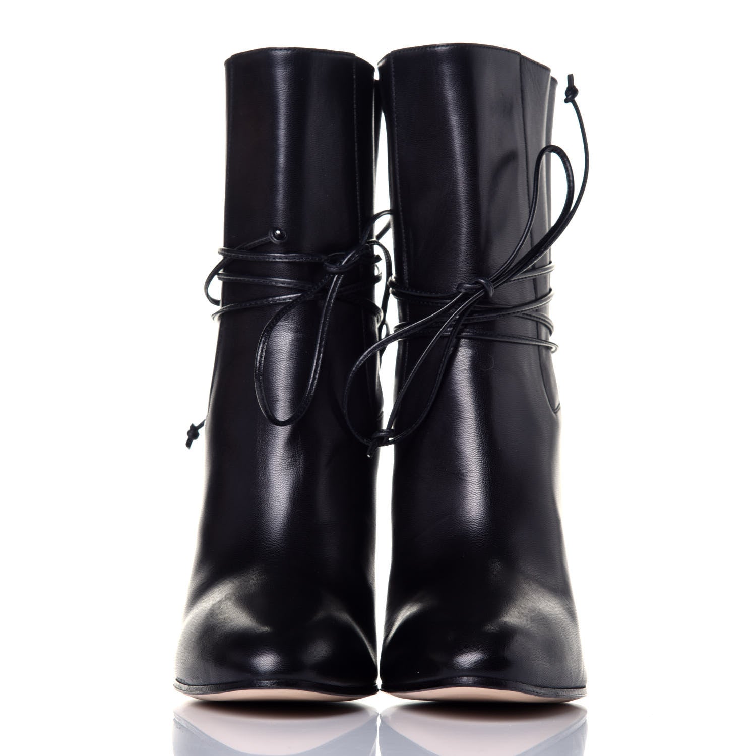 Gucci Malaga Kid Indya Bow Tie Ankle Boots 36.5 Black 2 of 9