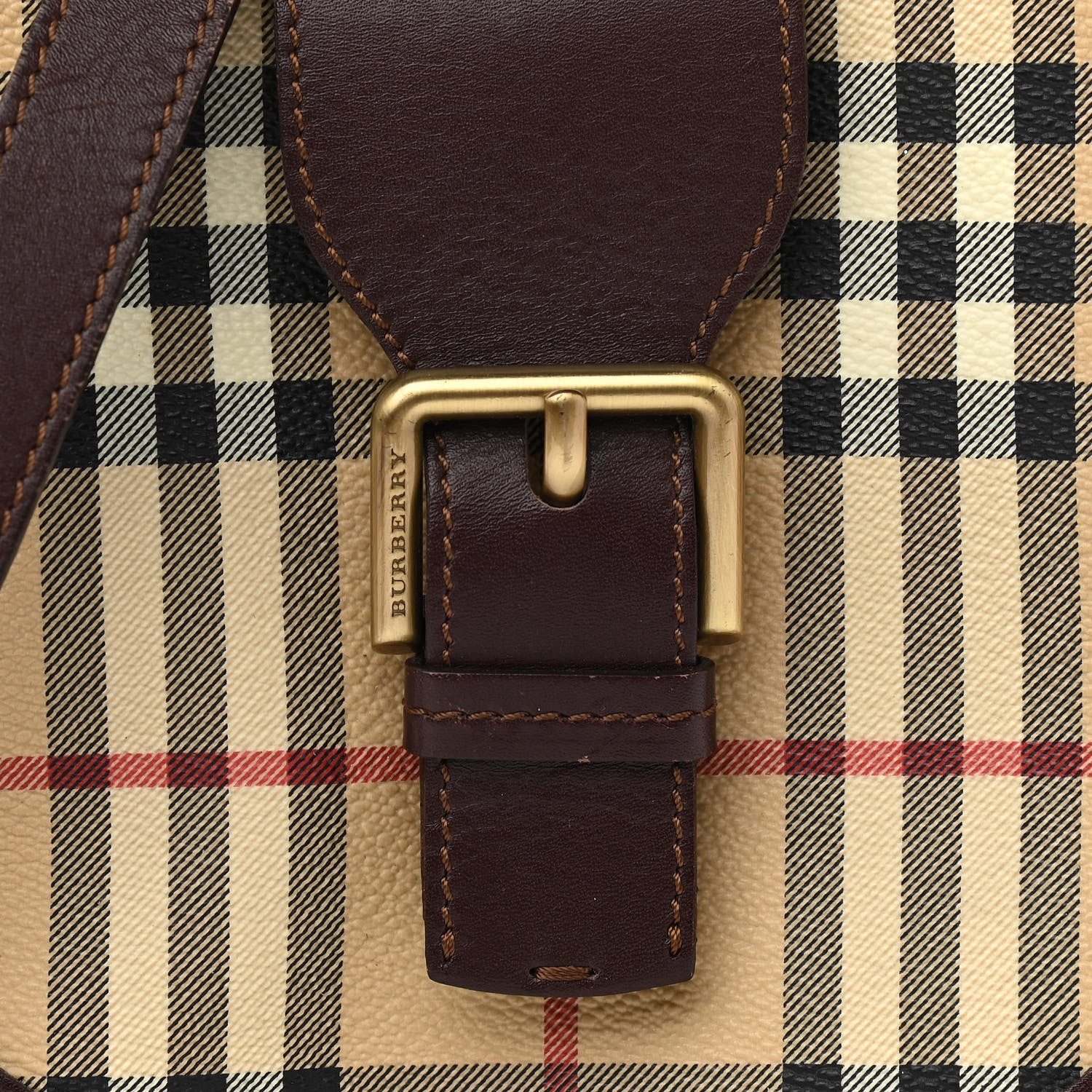 Burberry Haymarket Check Buckle Crossbody Bag Chocolate 8 of 13