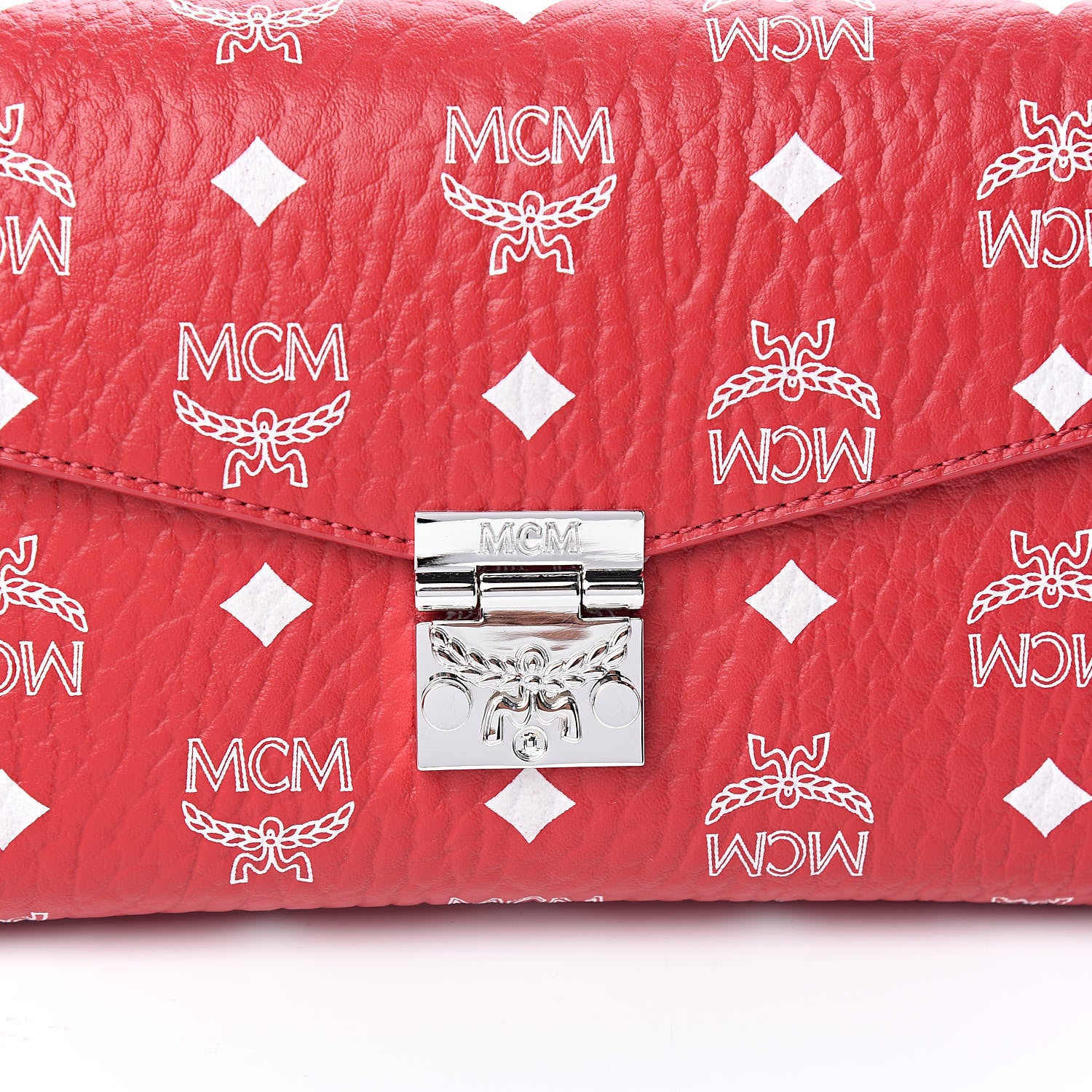 MCM Visetos Monogram Medium Millie Crossbody Bag Ruby Red 10 of 10