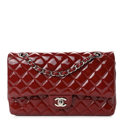 Chanel Patent Calfskin Quilted Medium Double Flap Dark Red 1 of 6