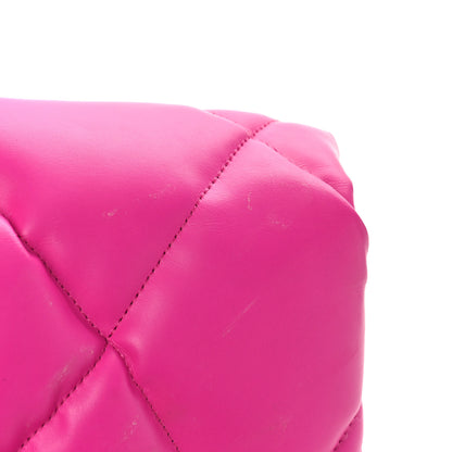 Balenciaga Nappa Calfskin Quilted Touch B Puffy Clutch Fuchsia 9 of 14