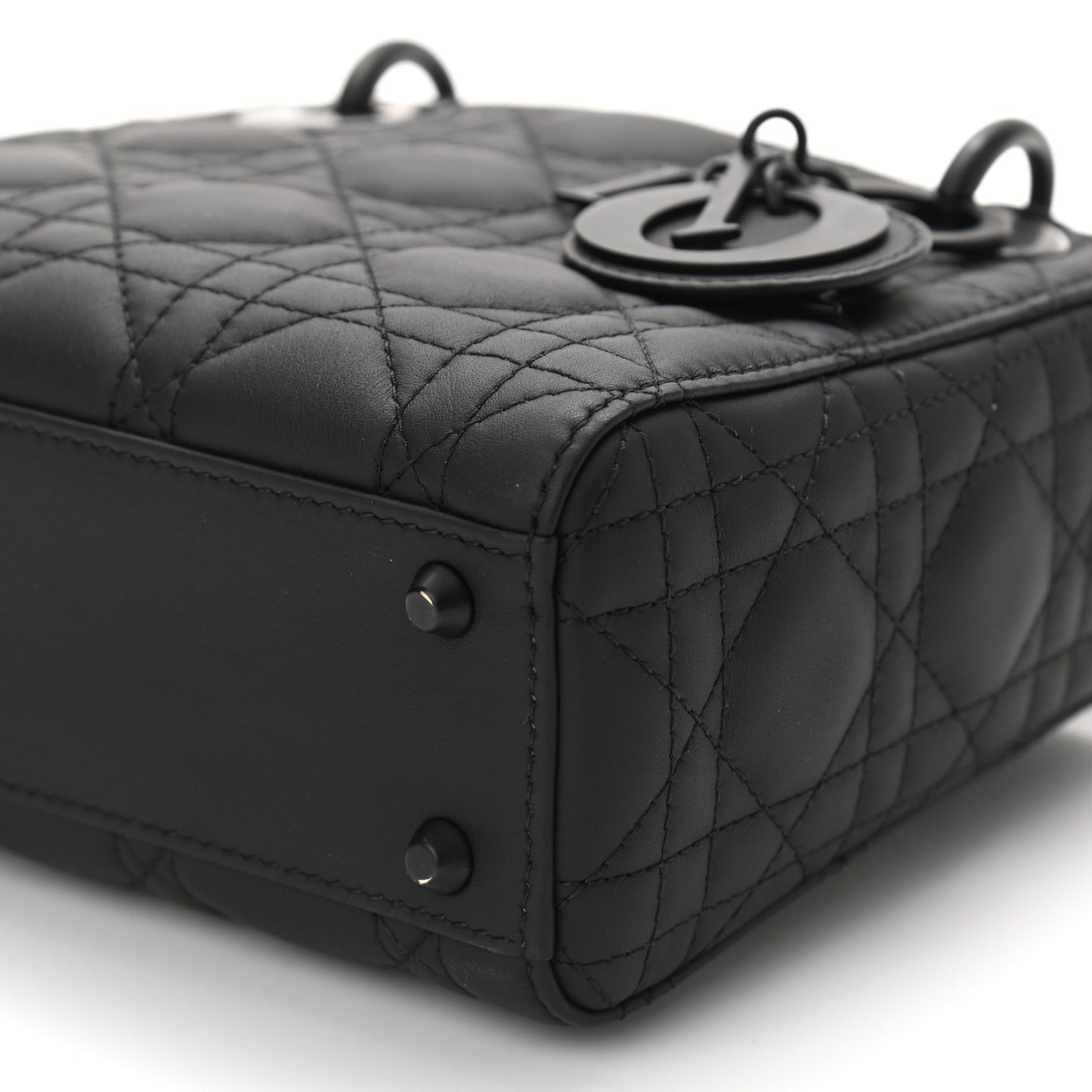 Ultra Matte Calfskin Cannage Mini Lady Dior Black