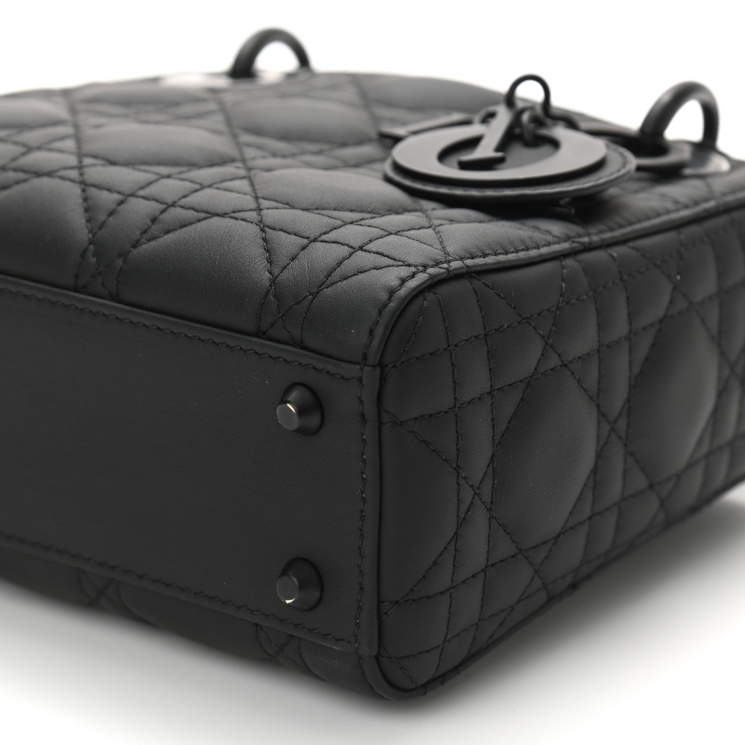 Christian Dior Ultra Matte Calfskin Cannage Mini Lady Dior Black 9 of 9