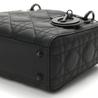 Christian Dior Ultra Matte Calfskin Cannage Mini Lady Dior Black 9 of 9