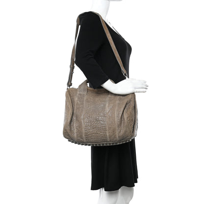 Alexander Wang Pebbled Lambskin Rocco Grey Silver Hardware 2 of 8
