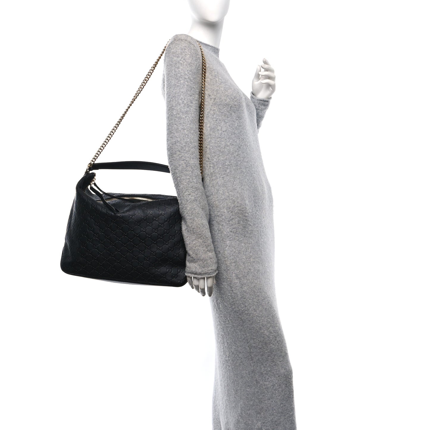 Guccissima Signature Large Linea A Hobo Black