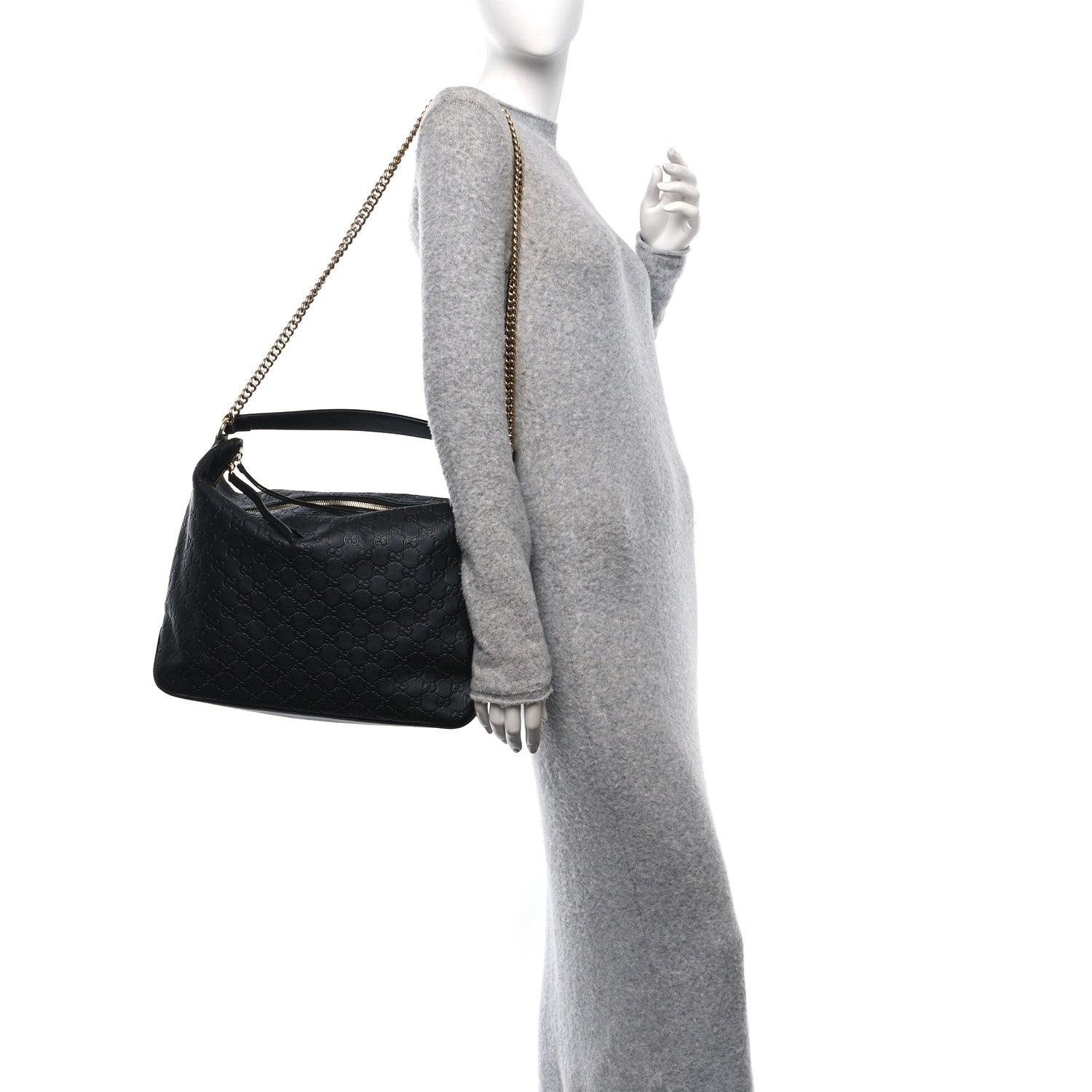 Gucci Guccissima Signature Large Linea A Hobo Black 2 of 10