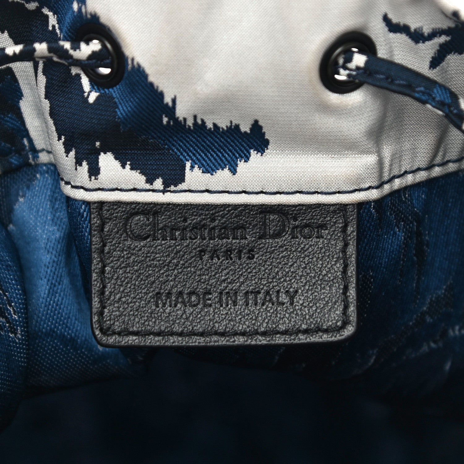 Christian Dior Technical Fabric Embroidered Palm Tree Toile De Jouy DiorTravel Pouch Blue 6 of 11