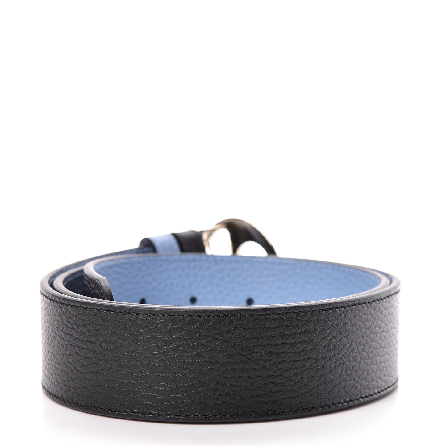 Dollar Calfskin 1973 Reversible Belt 85 34 Black Mineral Blue