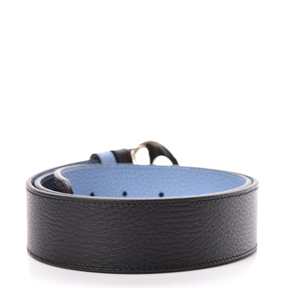 Gucci Dollar Calfskin 1973 Reversible Belt 85 34 Black Mineral Blue 3 of 6