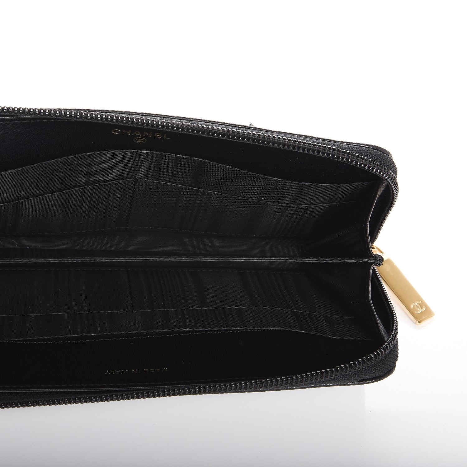 Chanel Caviar Timeless CC Large Gusset Zip Around Wallet Black 5 of 8