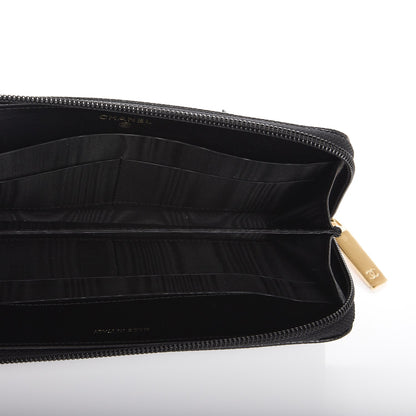 Chanel Caviar Timeless CC Large Gusset Zip Around Wallet Black 5 of 8