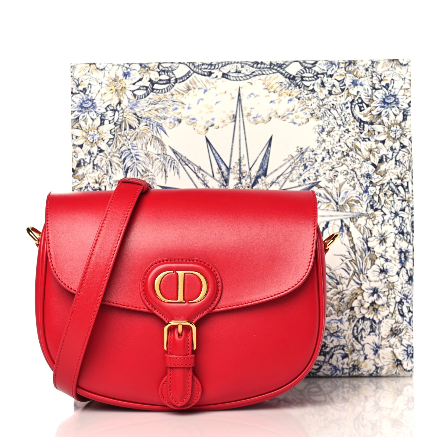 Box Calfskin Medium Bobby Flap Raspberry