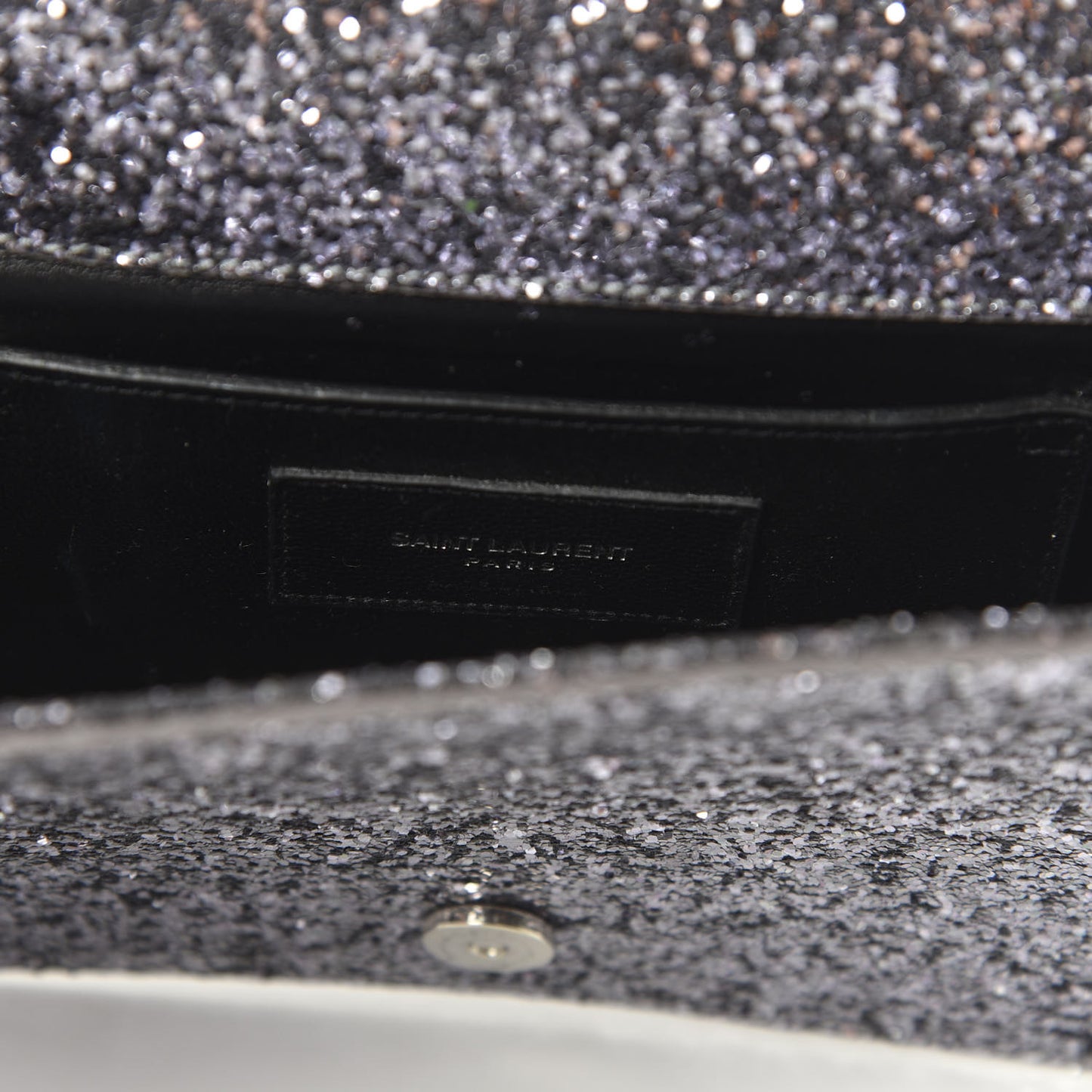 Glitter Classic Kate Monogram Clutch Sunset Grey