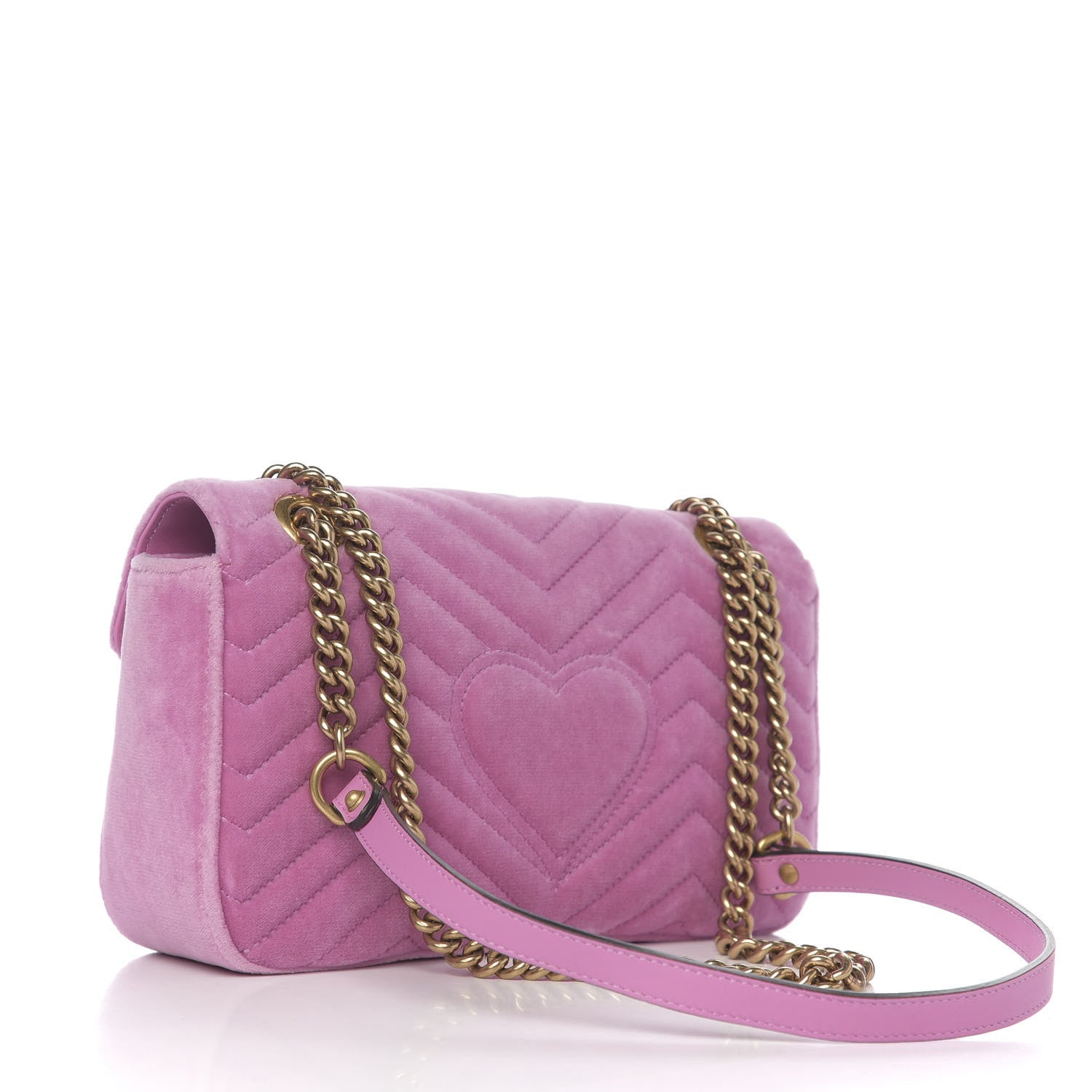 Gucci Velvet Matelasse Marquise Crystals Embroidered Small GG Marmont Shoulder Bag Malva 2 of 10