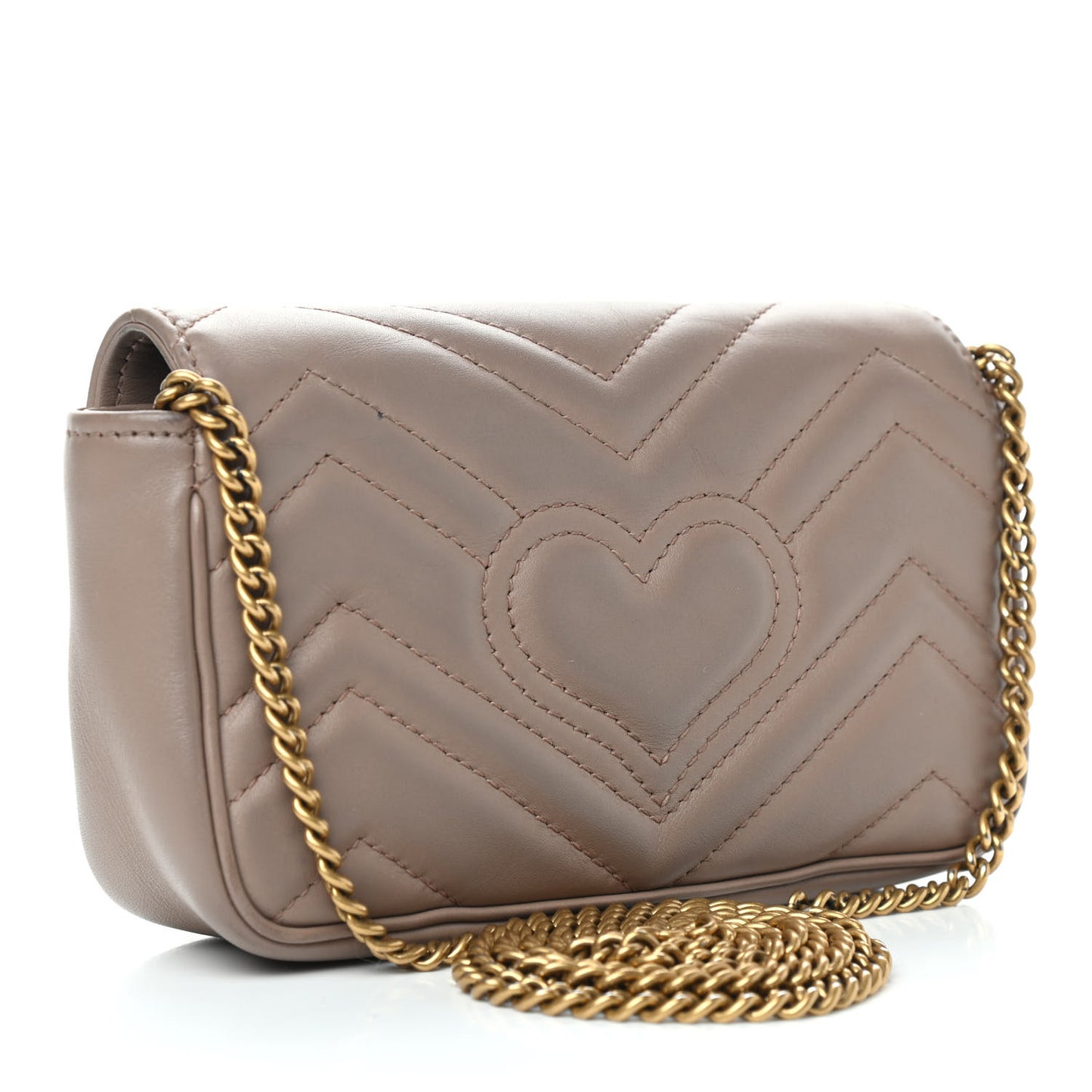 Calfskin Matelasse Super Mini GG Marmont Shoulder Bag Porcelain Rose