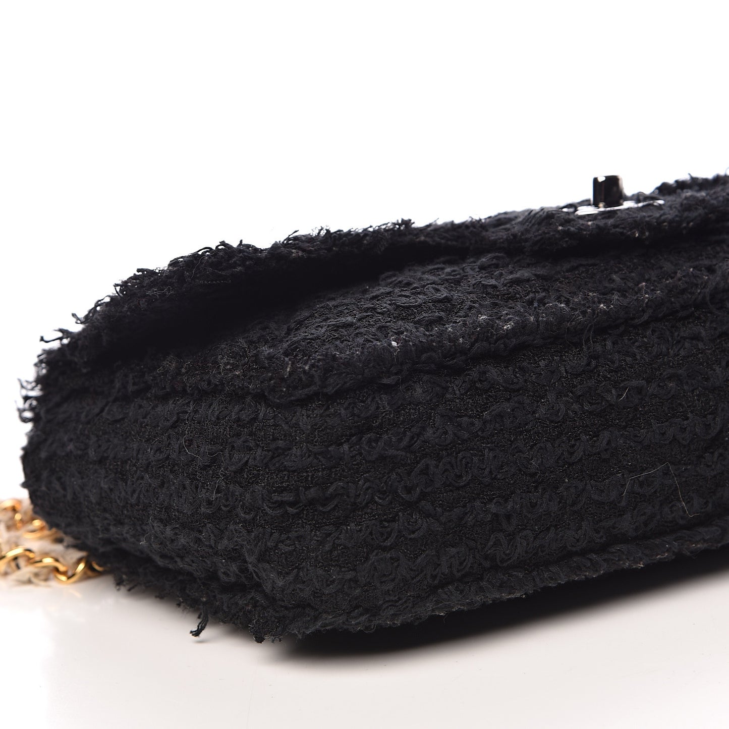 Tweed Quilted Small Flap Black