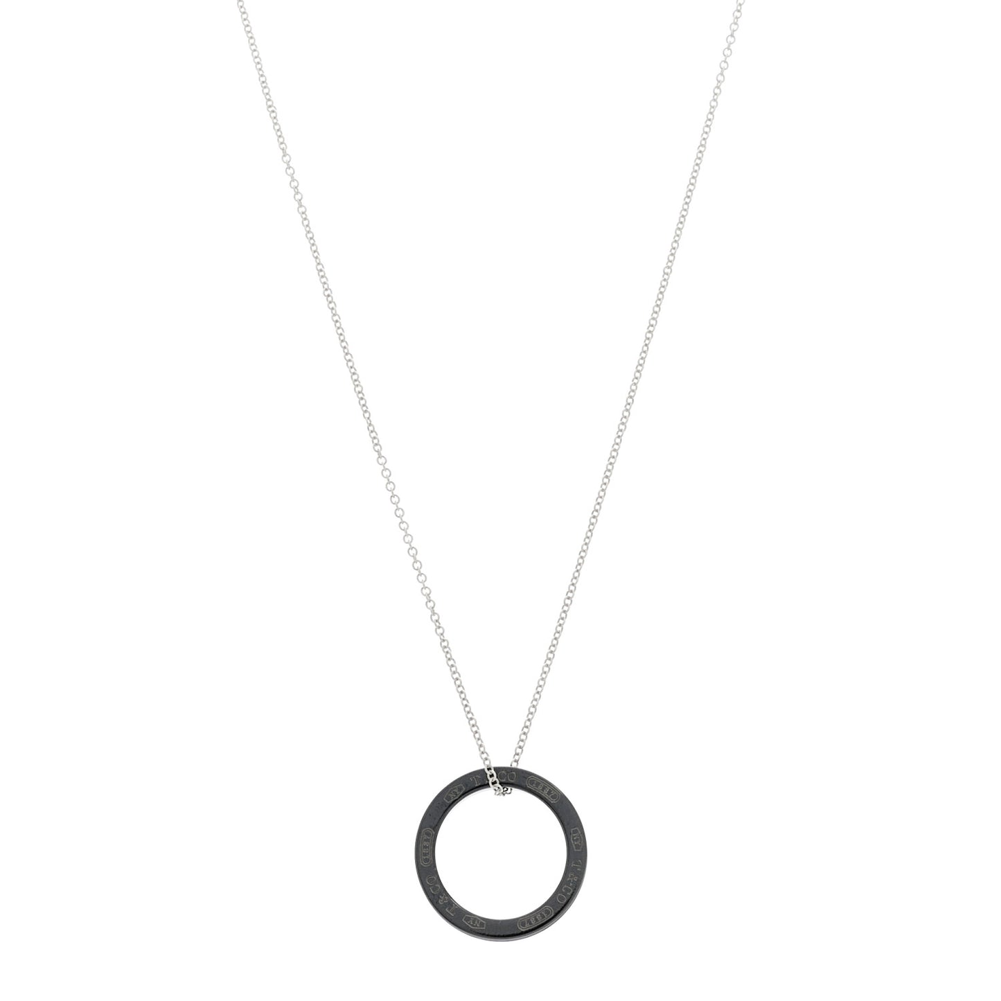 Sterling Silver Titanium 1837 Circle Pendant Necklace