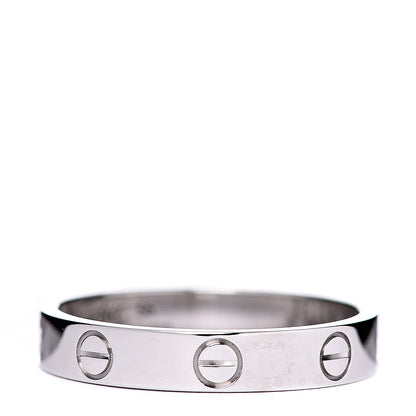 Cartier 18K White Gold 3.5mm LOVE Wedding Band Ring 56 7.75 1 of 5