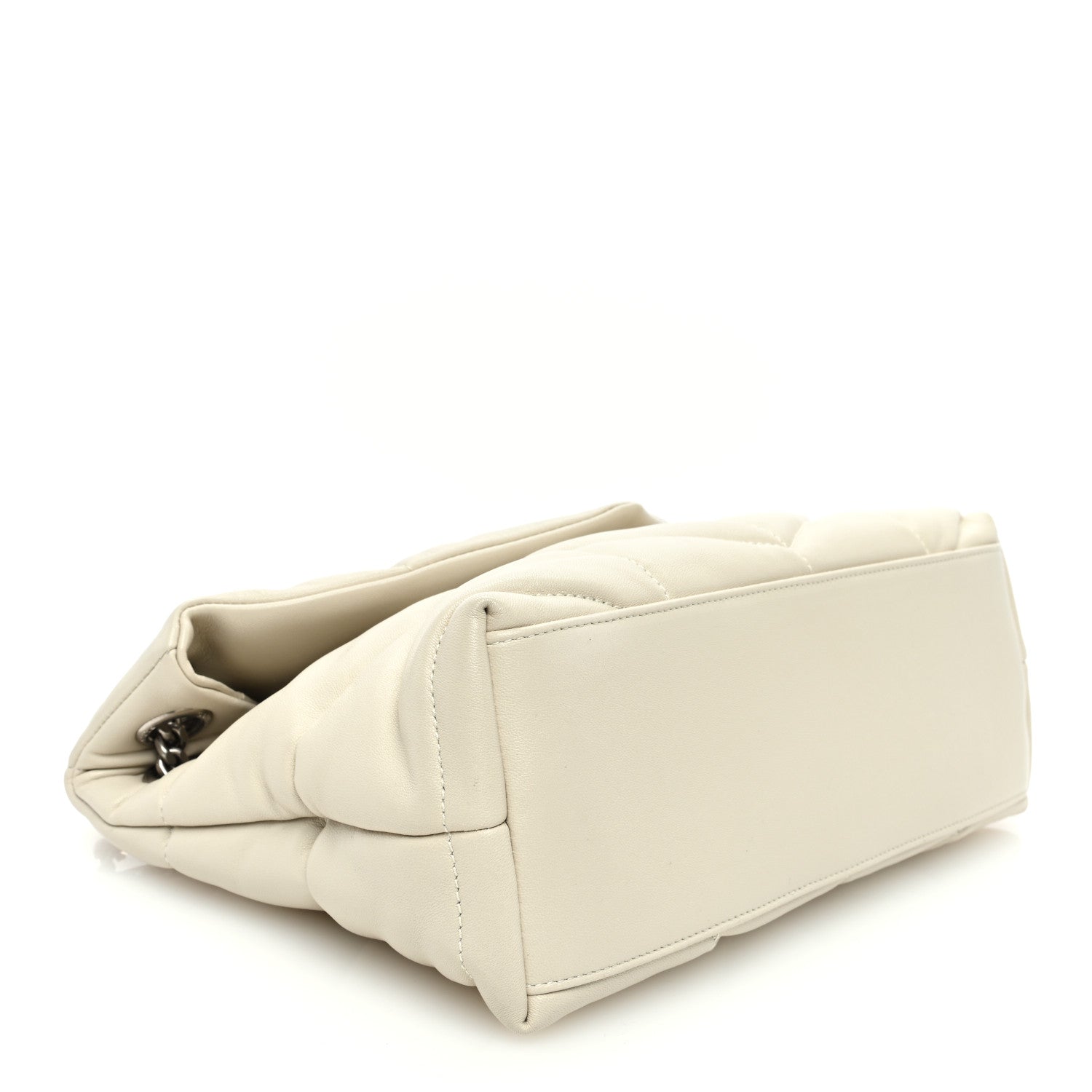 Saint Laurent Lambskin Quilted Small Loulou Puffer Monogram Chain Satchel Crema Soft 4 of 9