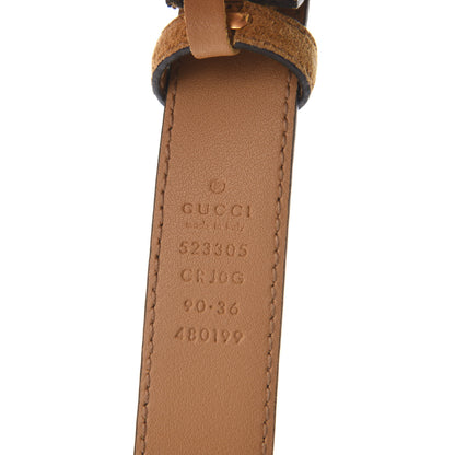 Gucci Suede Icaro G Cube 25mm Belt 90 36 Light Cognac 3 of 5
