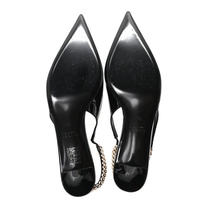Gucci Patent Signoria 35mm Slingback Pumps 39 Black 6 of 9