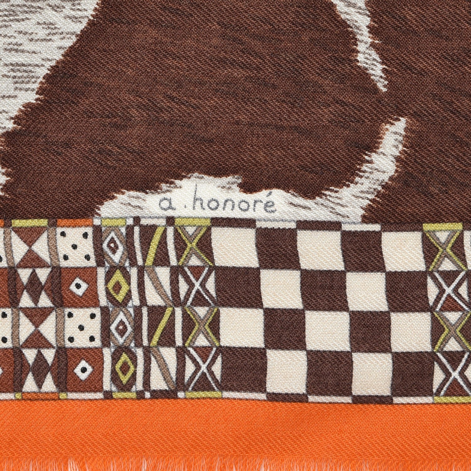 Hermes Cashmere Silk Pelages et Camouflage Fringed Scarf 90 3 of 5