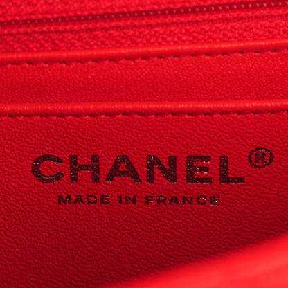 Chanel Lambskin Quilted Mini Square Flap Red 6 of 8