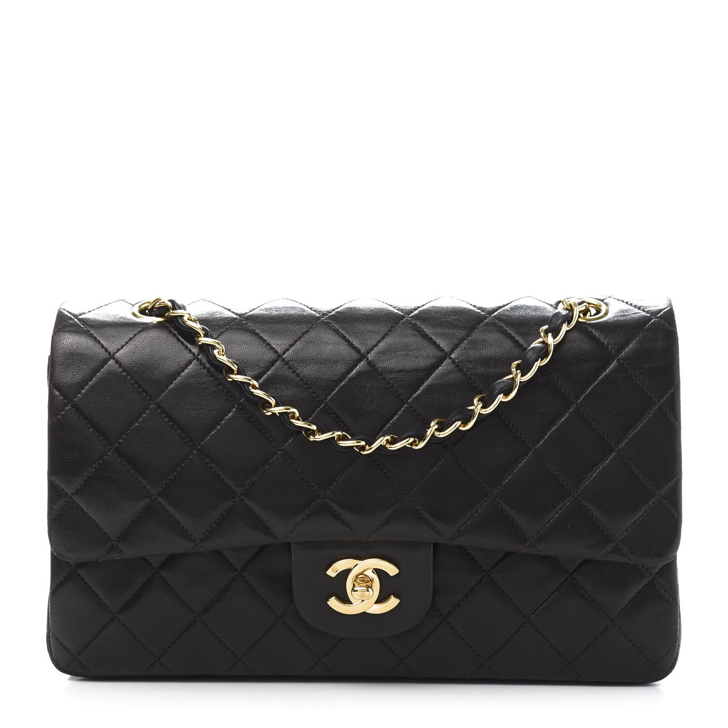 Chanel Lambskin Quilted Medium Double Flap Black 1 of 17