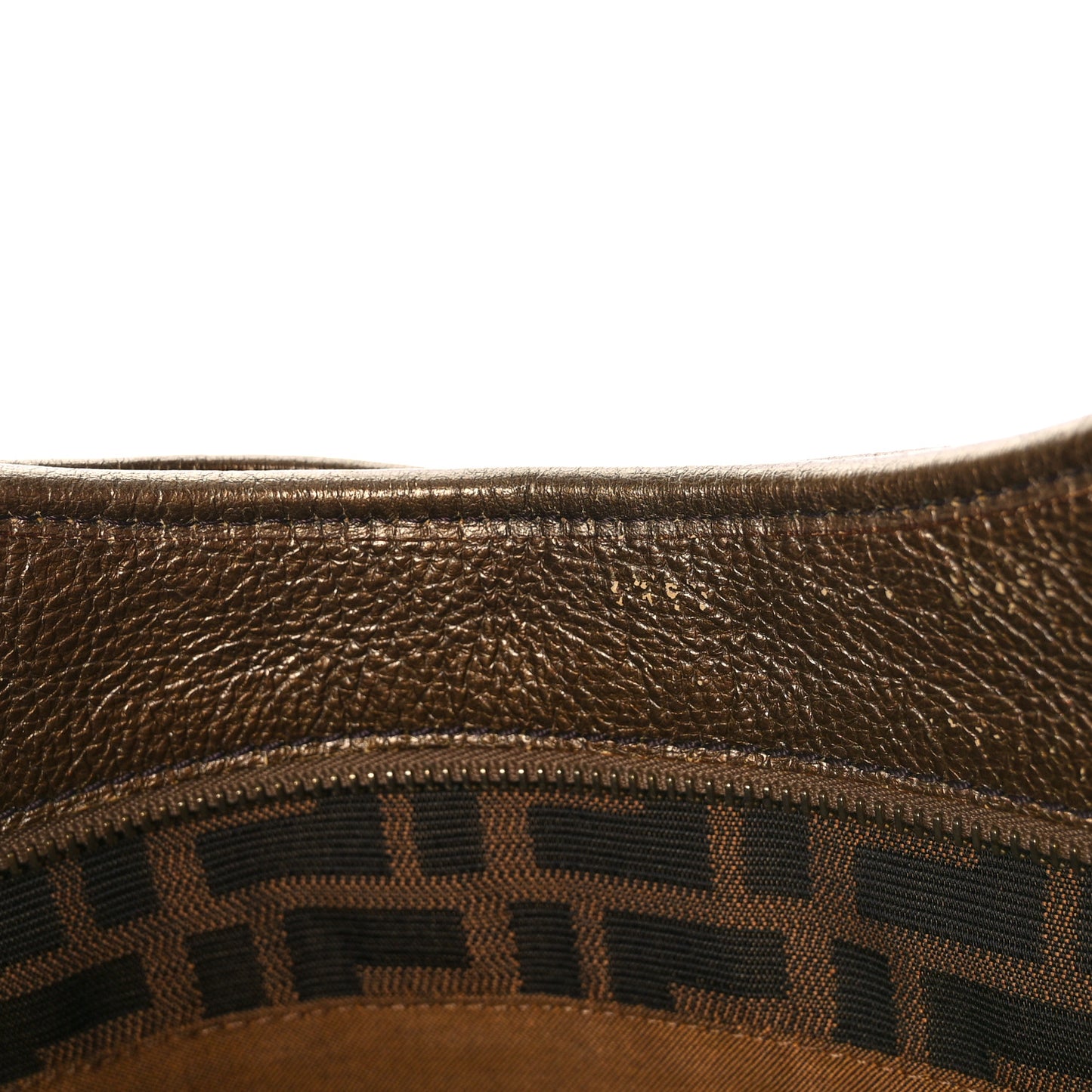 Zucca Laminated Vachetta Small Chef Shopping Tote Tobacco Bronzo