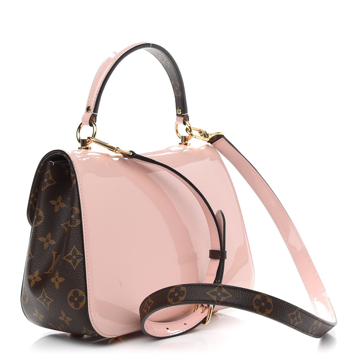 Louis Vuitton Patent Calfskin Monogram Cherrywood PM Rose Ballerine 3 of 10