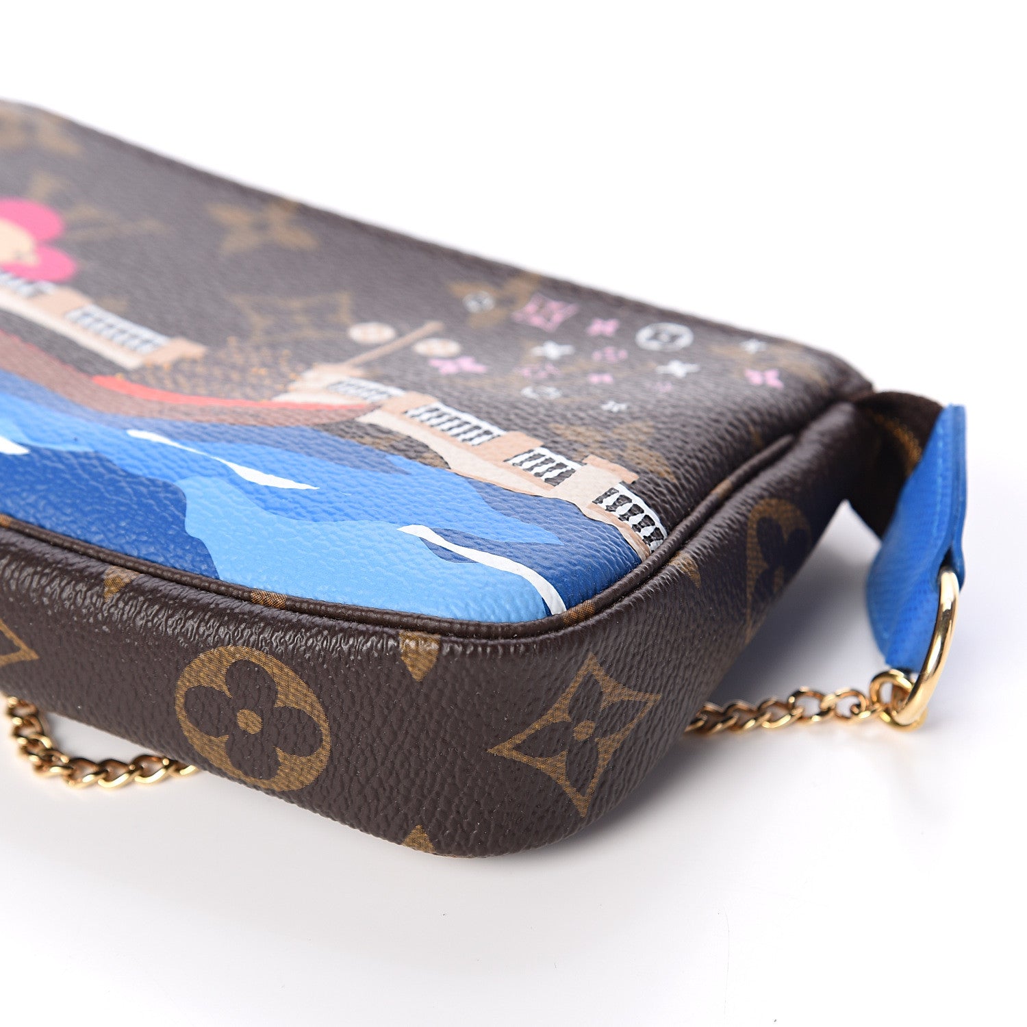 Louis Vuitton Monogram 2019 Christmas Animation Mini Venice Pochette Accessories Blue 7 of 8