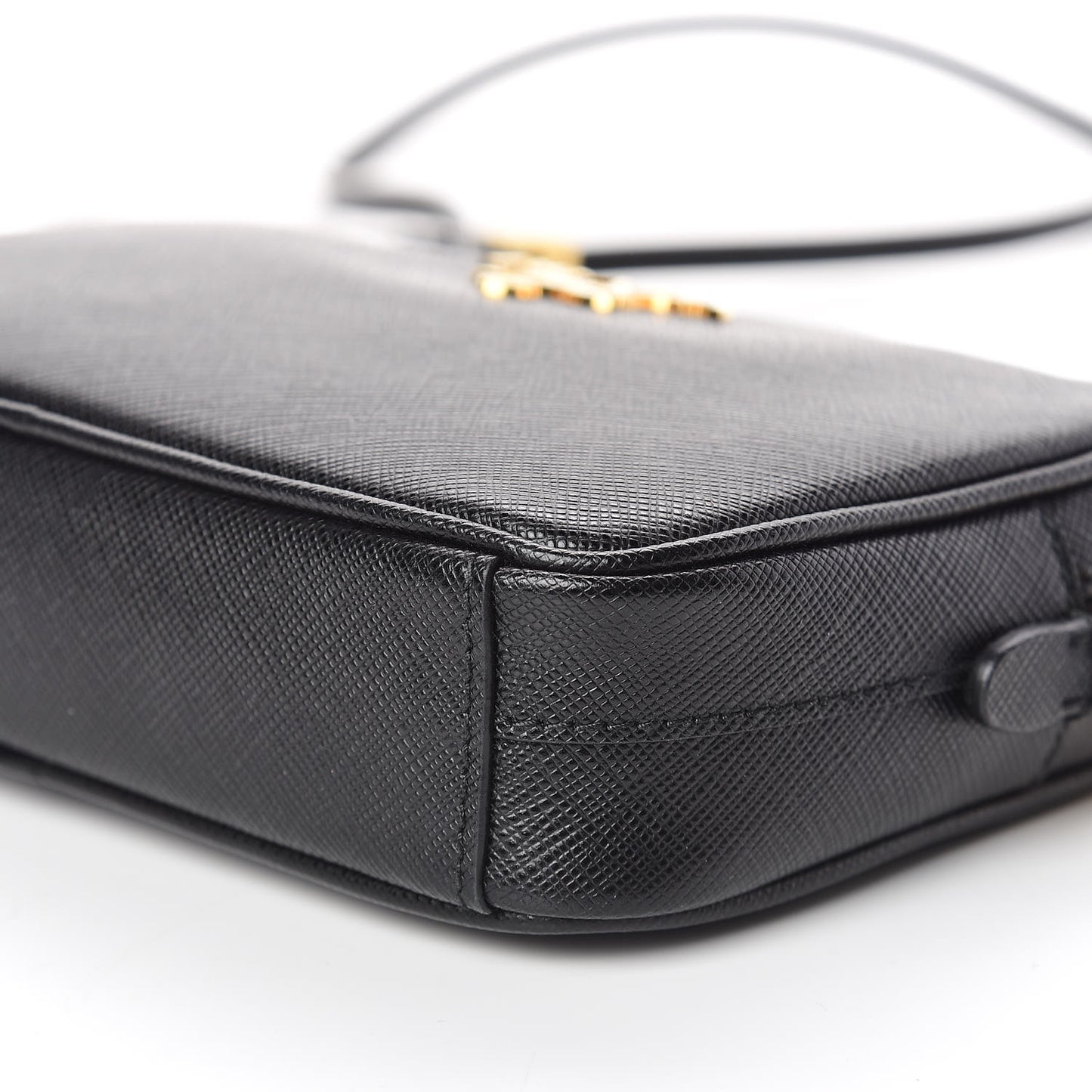 Saffiano Mini Camera Crossbody Bag Black