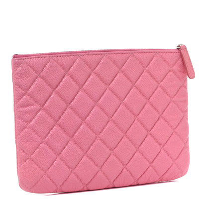 Chanel Caviar Quilted Medium Cosmetic Case Pink 3 of 9