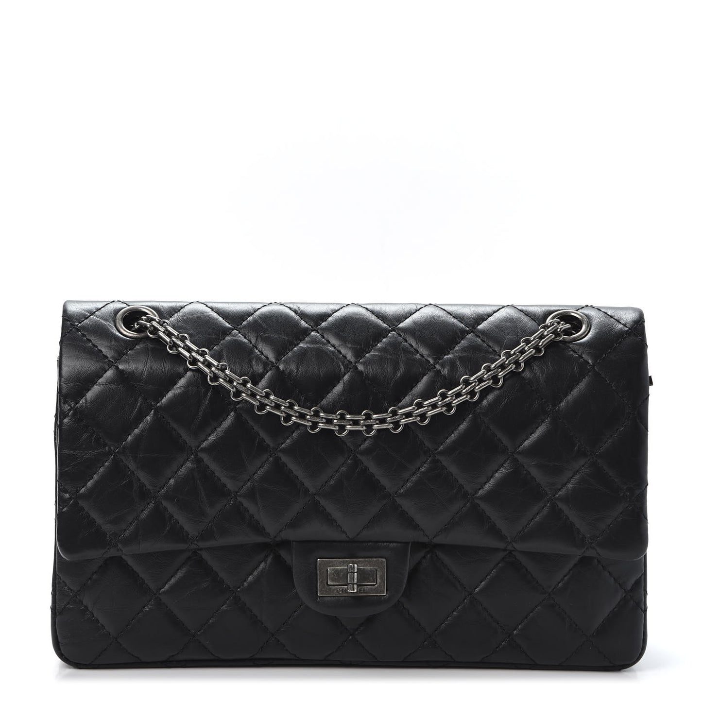 Aged Calfskin Quilted 2.55 Reissue 226 Flap Black