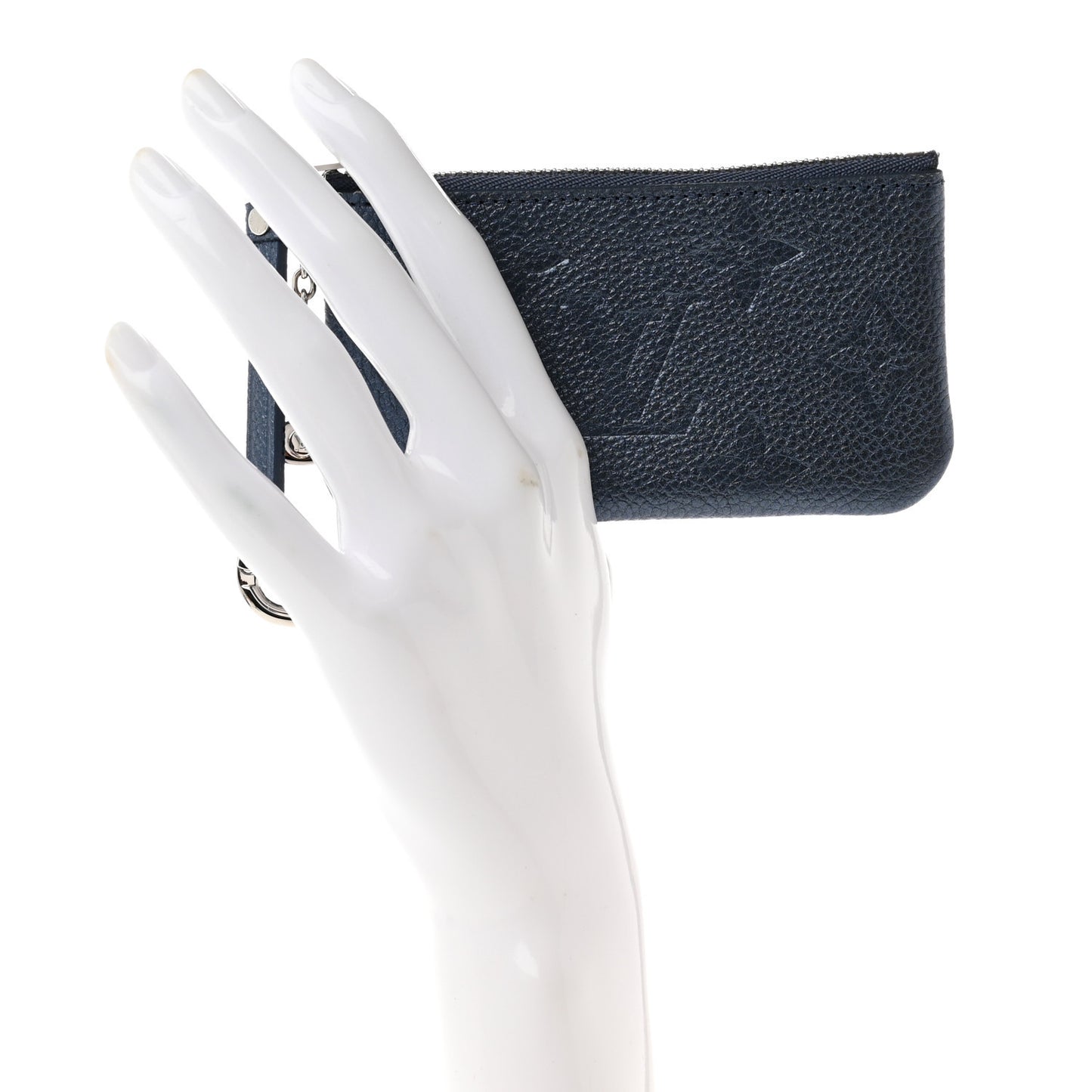 Metallic Empreinte Monogram Giant Key Pouch Navy Nacre