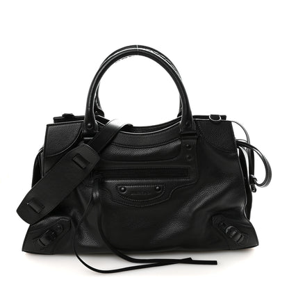 Balenciaga Grained Calfskin Neo Classic Black Hardware Medium City Black 1 of 11