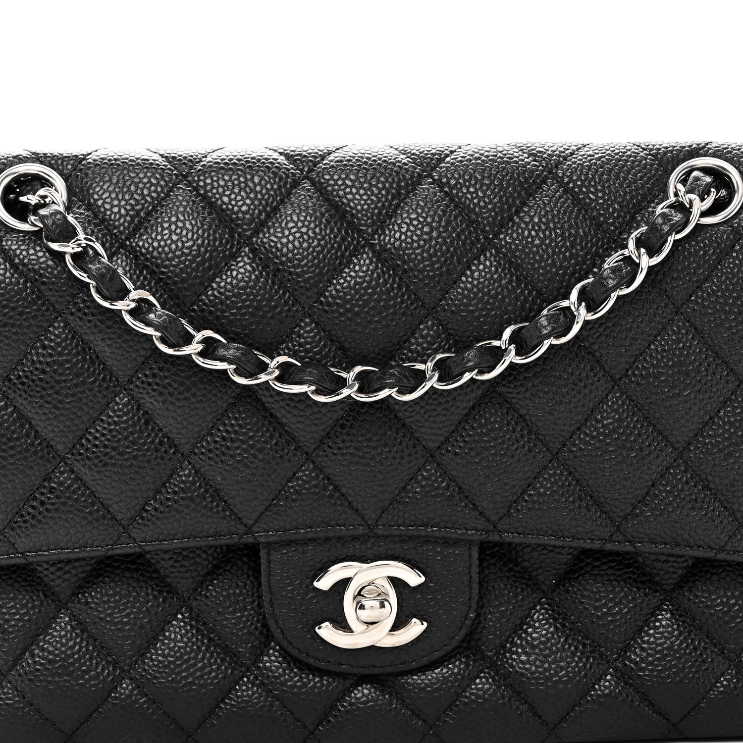 Chanel Caviar Quilted Medium Double Flap Black 8 of 11