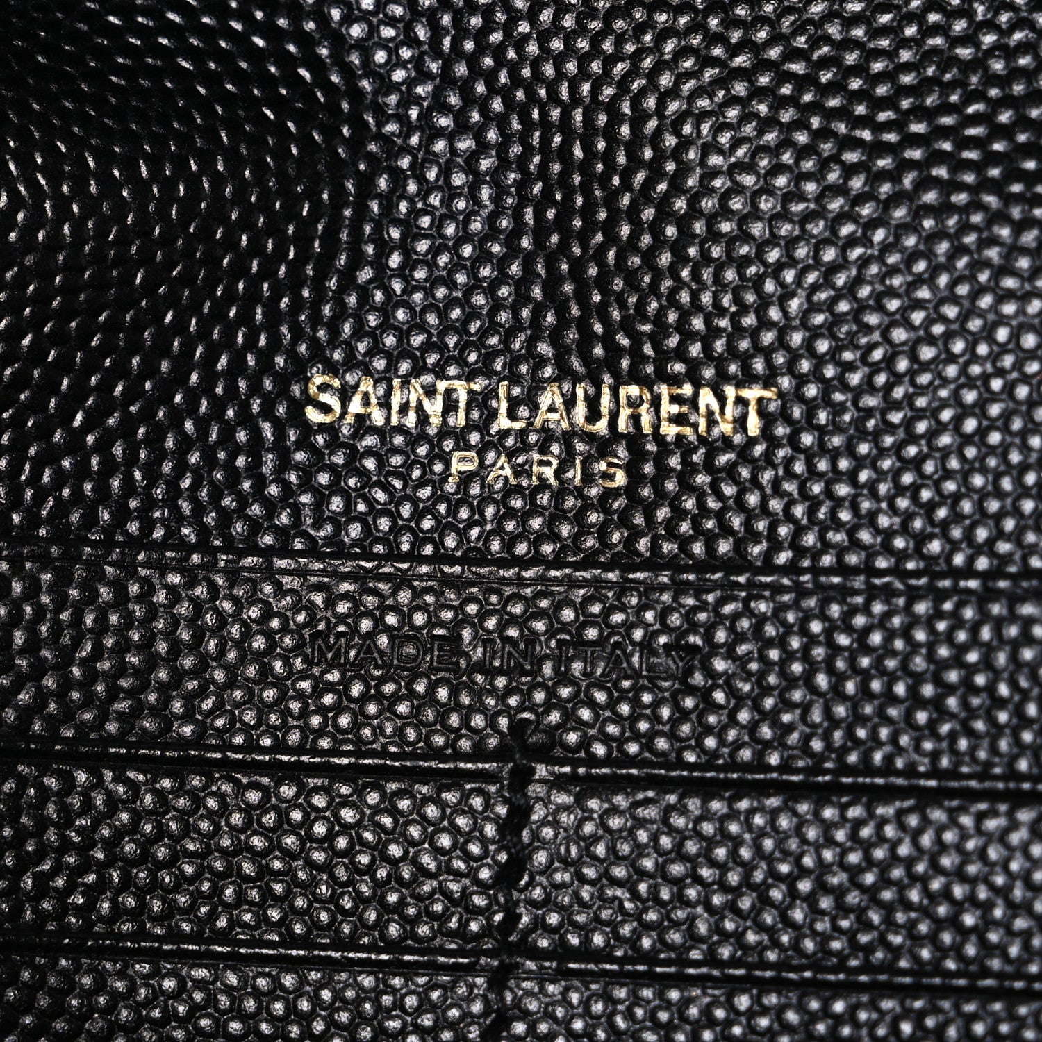 Saint Laurent Grain De Poudre Matelasse Chevron Monogram Chain Wallet Black 6 of 9