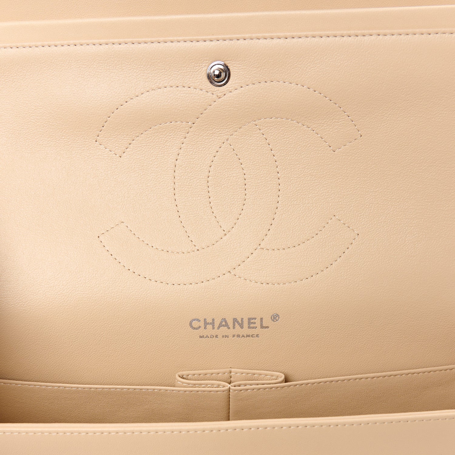 Chanel Lambskin Quilted Jumbo Double Flap Light Beige 6 of 11