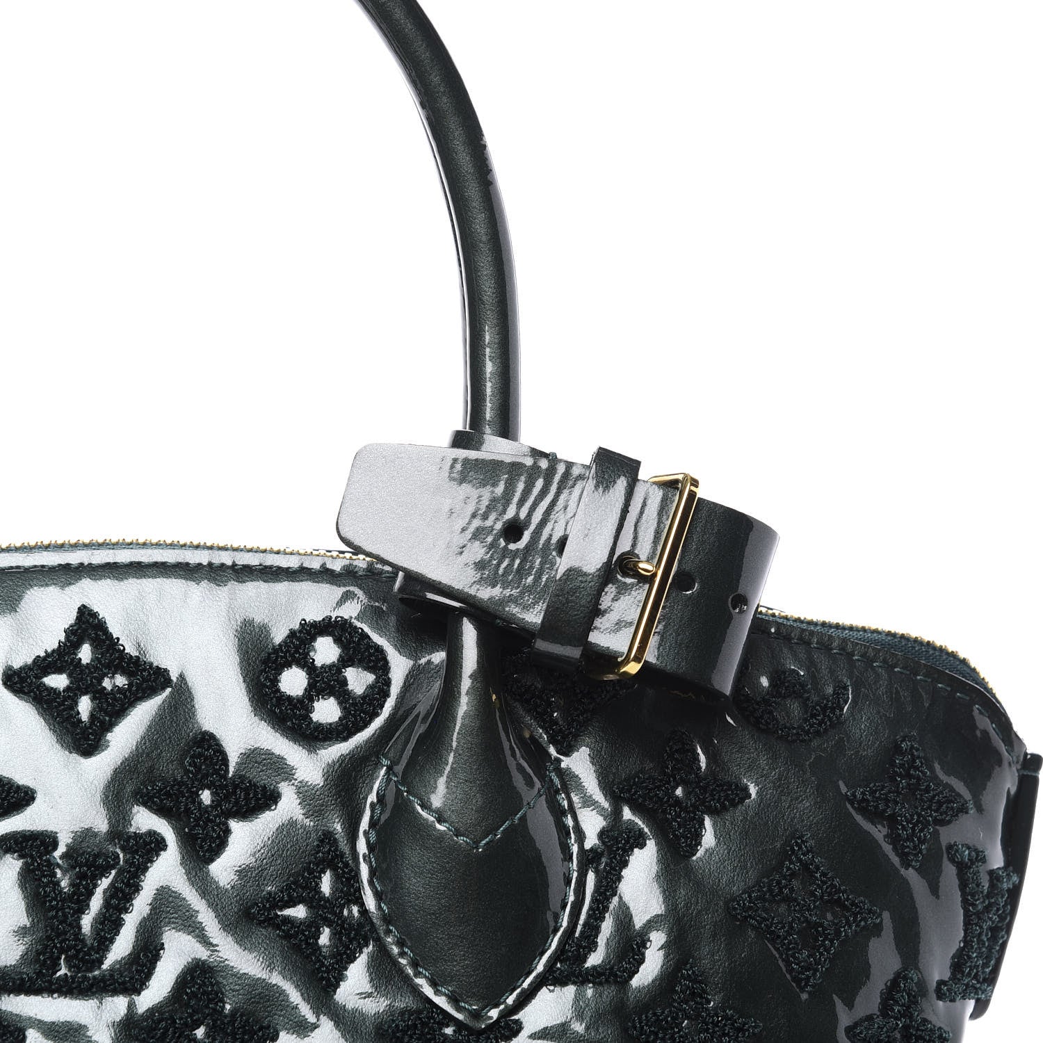 Louis Vuitton Patent Lambskin Fascination Lockit Vert Fonce 9 of 13