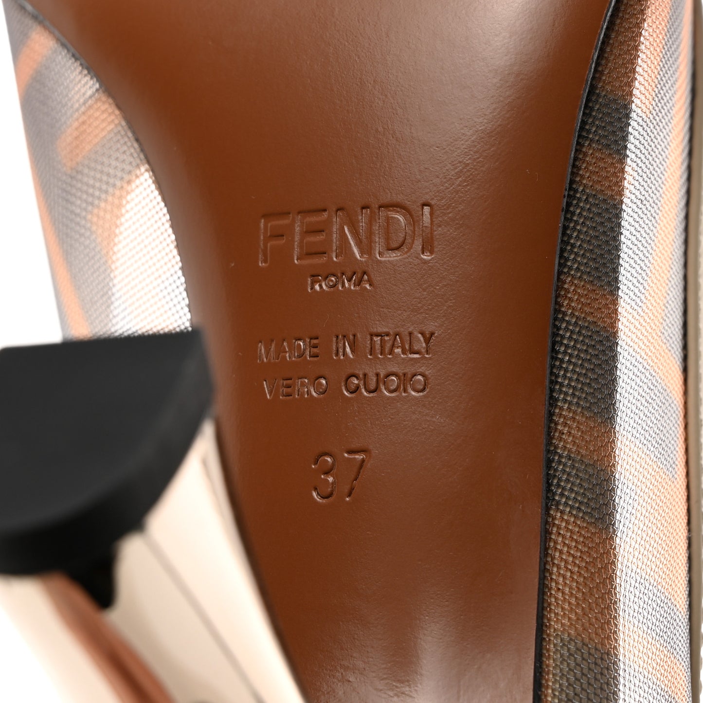 Technical Mesh Vitello Gommato FF Colibri 85mm Pumps 37 Tobacco Moro Nude
