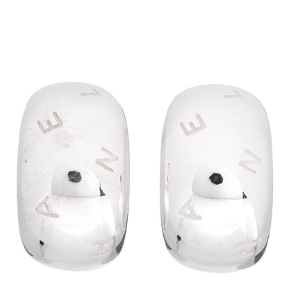 Chanel Sterling Silver Logo Clip-On Earrings 1 of 5