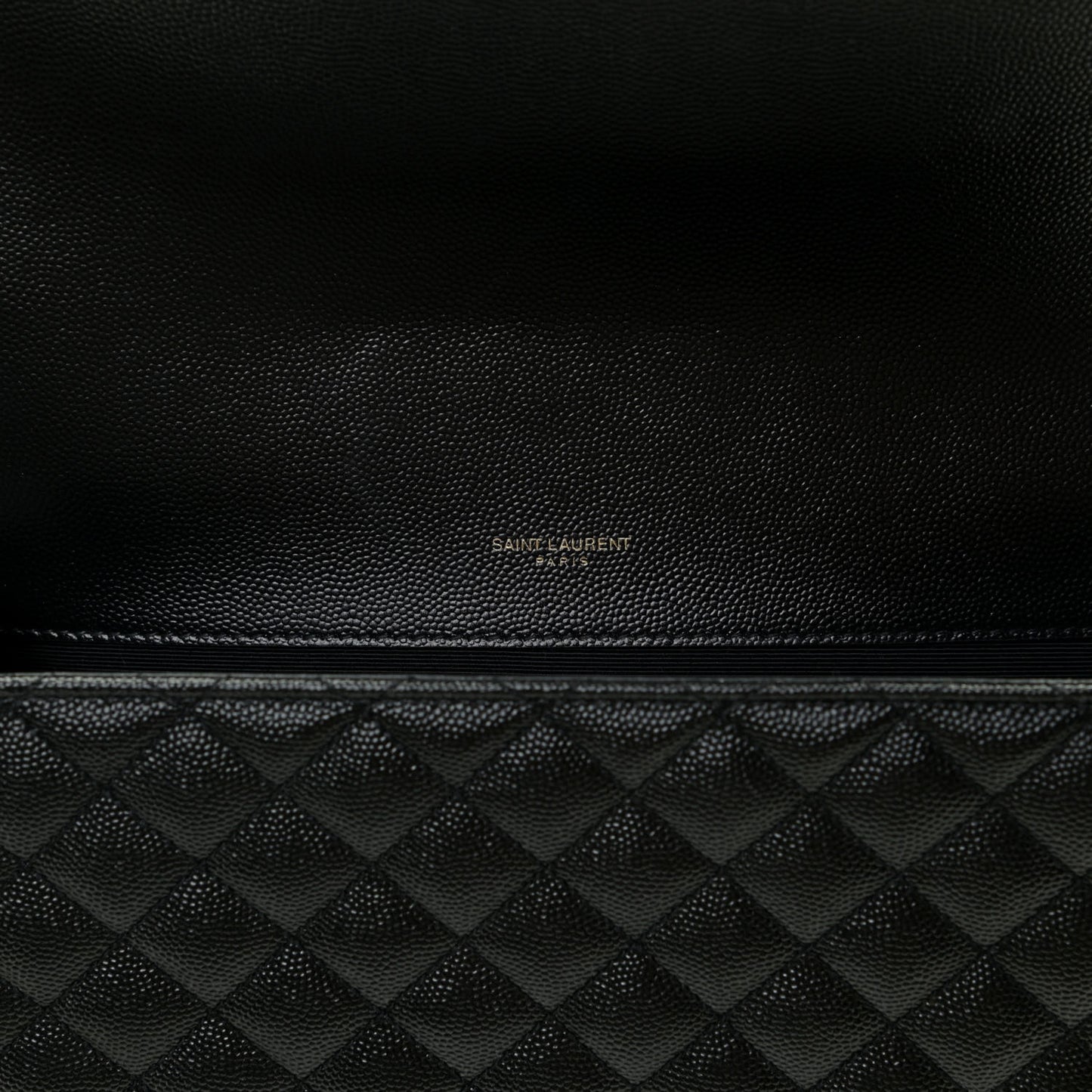 Grain De Poudre Textured Mixed Matelasse Large Triquilt Monogram Satchel Black