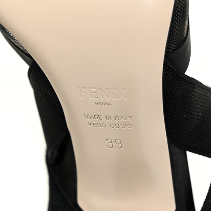 Fendi Technical Mesh FF Colibri 85mm Slingback Pumps 39 Black 15 of 17
