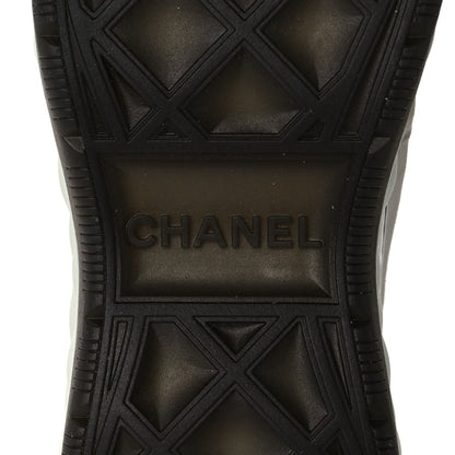 Chanel Fabric Suede Calfskin CC Sneakers 39.5 White Light Grey 6 of 10