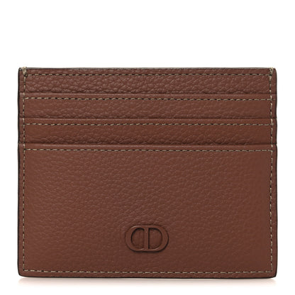 Christian Dior Grained Calfskin Card Holder Brown Beige 1 of 7